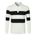 thumbnail image 1 of XIYON Long Sleeve Polo Shirts For Men Fall Winter Striped Lapel Casual Knitted Shirt Polo Shirt Classic Comfortable Shirts For Men, 1 of 9