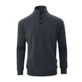 thumbnail image 1 of XIYON Long Sleeve Polo Shirts For Men Loose Button Stand Collar Sportswear Shirt Business Casual Fashion Tops Classic Comfortable Mens Shirts, 1 of 9