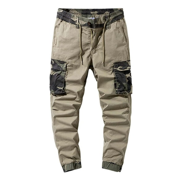 XIYON Men's Cargo Pants Workwear Trousers With Multiple Pockets Relaxed Cropped Ankle Pants For Daily Wear Loose Fit