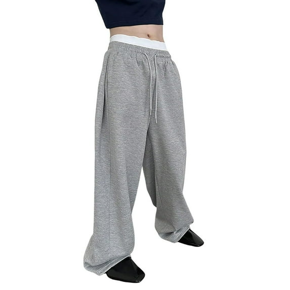 XIYON Men's Casual Pants Loose Straight Leg Drawstring Waist Comfortable Trousers With Pockets For Daily Wear And Sports Relaxed Fit