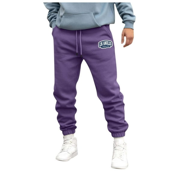 XIYON Men's Casual Pants Mens Autumn Winter High Street Fashion Leisure Loose Sports Outdoor Running Sweater Pants Trousers Pants Relaxed Fit