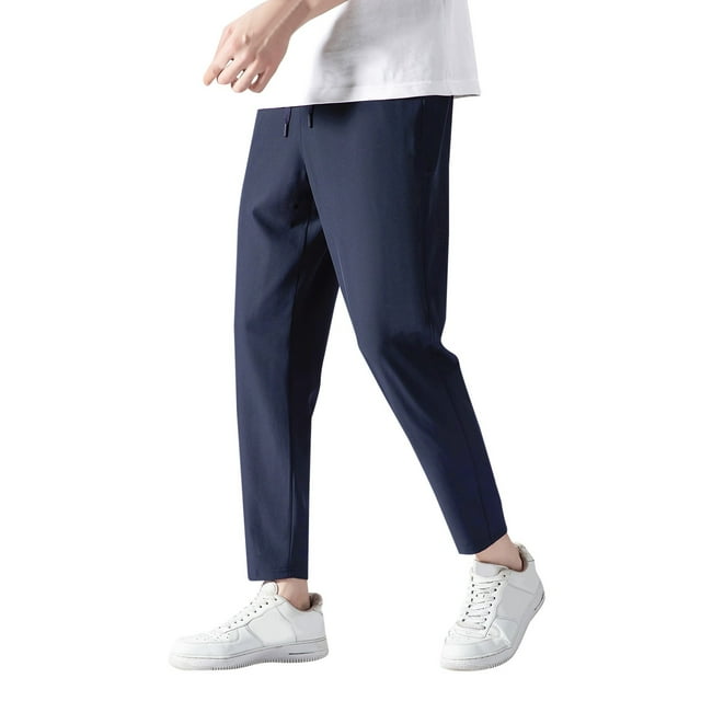 XIYON Men's Casual Pants Mens Guard Pants Loose Ice Silk Solid Color Sports Leggings Breathable Loose
