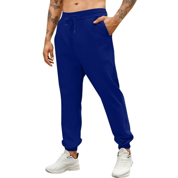 XIYON Men's Casual Pants Solid Color Joggers With Slant Pockets Loose Sweatpants For Autumn Winter Comfortable Non Stretch Trousers Loose Fit