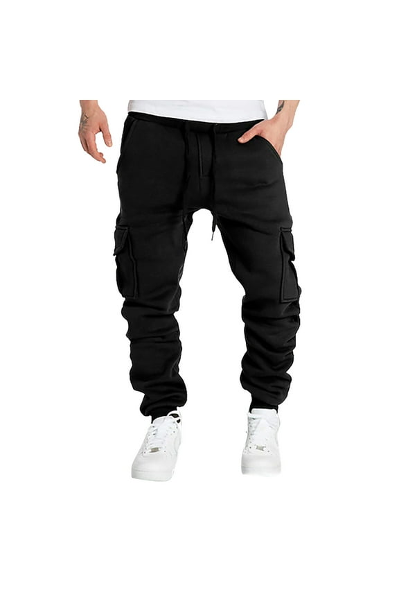 Men's Pants Autumn Winter Overalls Men's Pocket Pants Sports Casual Pants Cargo Pants Breathable Loose