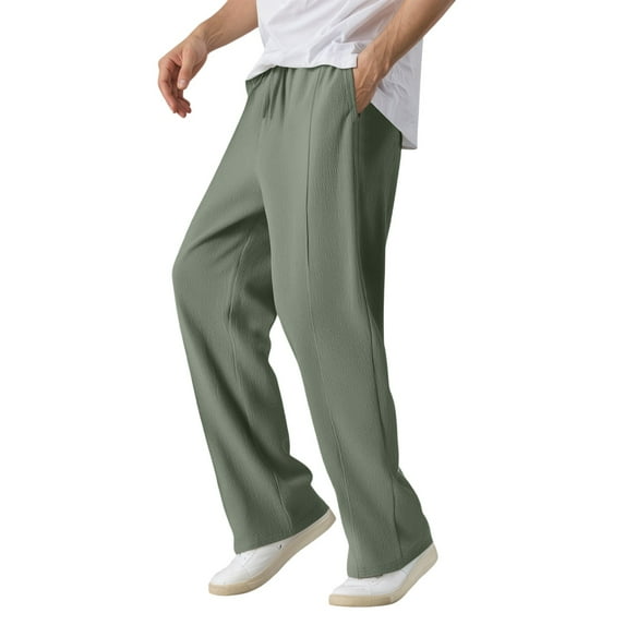 XIYON Men's Pants Comfortable Breathable Lightweight Relaxed Solid Color Summer Trousers With Pockets For Outdoor Travel Relaxed Fit
