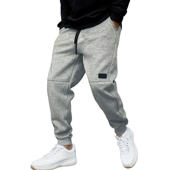 XIYON Men's Pants Men Solid Color Outdoor Casual Sport Style Trousers Loose Drawstring With Pockets Relaxed Fit