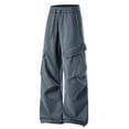 thumbnail image 1 of XIYON Men's Pants Men Straight Wide Leg Casual Pants Trousers Comfortable, 1 of 4