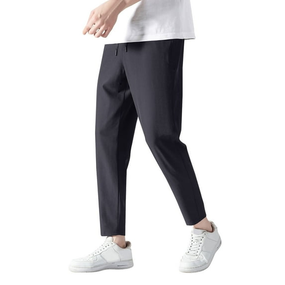 XIYON Men's Pants Mens Guard Pants Loose Ice Silk Solid Color Sports Leggings Comfort