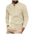 thumbnail image 1 of XIYON Men's Polo Shirt Men Long Sleeve Shirt Casual Solid Holiday Shirts Tops Casual Fashion Slim Fit Golf Shirts Classic Comfortable Mens Shirts, 1 of 5