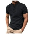 thumbnail image 1 of XIYON Men's Polo Shirt Men Short Sleeve Shirts Casual Solid Holiday Shirts Tops Fashion Casual Classic Collared Golf Shirts Polo Shirts For Men, 1 of 5