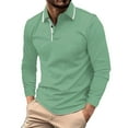 thumbnail image 1 of XIYON Men's Polo Shirt Mens Long Sleeve Striped Shirt Casual Sports Shirt Mens Breathable Shirt Men Classic Men's Shirts, 1 of 7