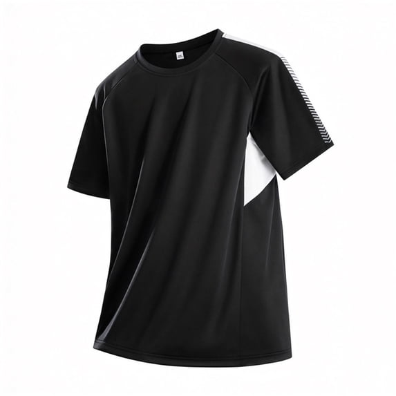 XIYON Men's T-Shirts 2026 Summer Color Block Silk Short Sleeve T Shirt Mesh Loose Fitting Running Breathable Beach Vacation Top