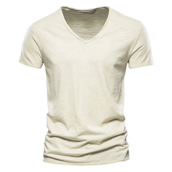 XIYON Men's T-Shirts Casual V Neck T Shirts Loose Fit Comfortable Stretchy Solid Color Summer Tee For Daily Wear Beach Vacation Top