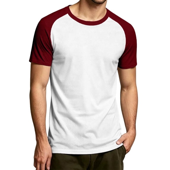 XIYON Men's T-Shirts Fashion Casual Color Block Short Sleeve Raglan Top T Shirts Comfortable Beach Vacation Top