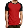 thumbnail image 1 of XIYON Men's T-Shirts Fashion Casual Color Block Short Sleeve Raglan Top T Shirts Comfortable Streetwear Fashion, 1 of 5