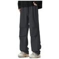 thumbnail image 1 of XIYON Mens Casual Pants 2025 Autumn New Men's Solid Color Wide Leg Paratrooper Overalls Couple Loose Straight Leg Functional Pants Trousers Streetwear, 1 of 4