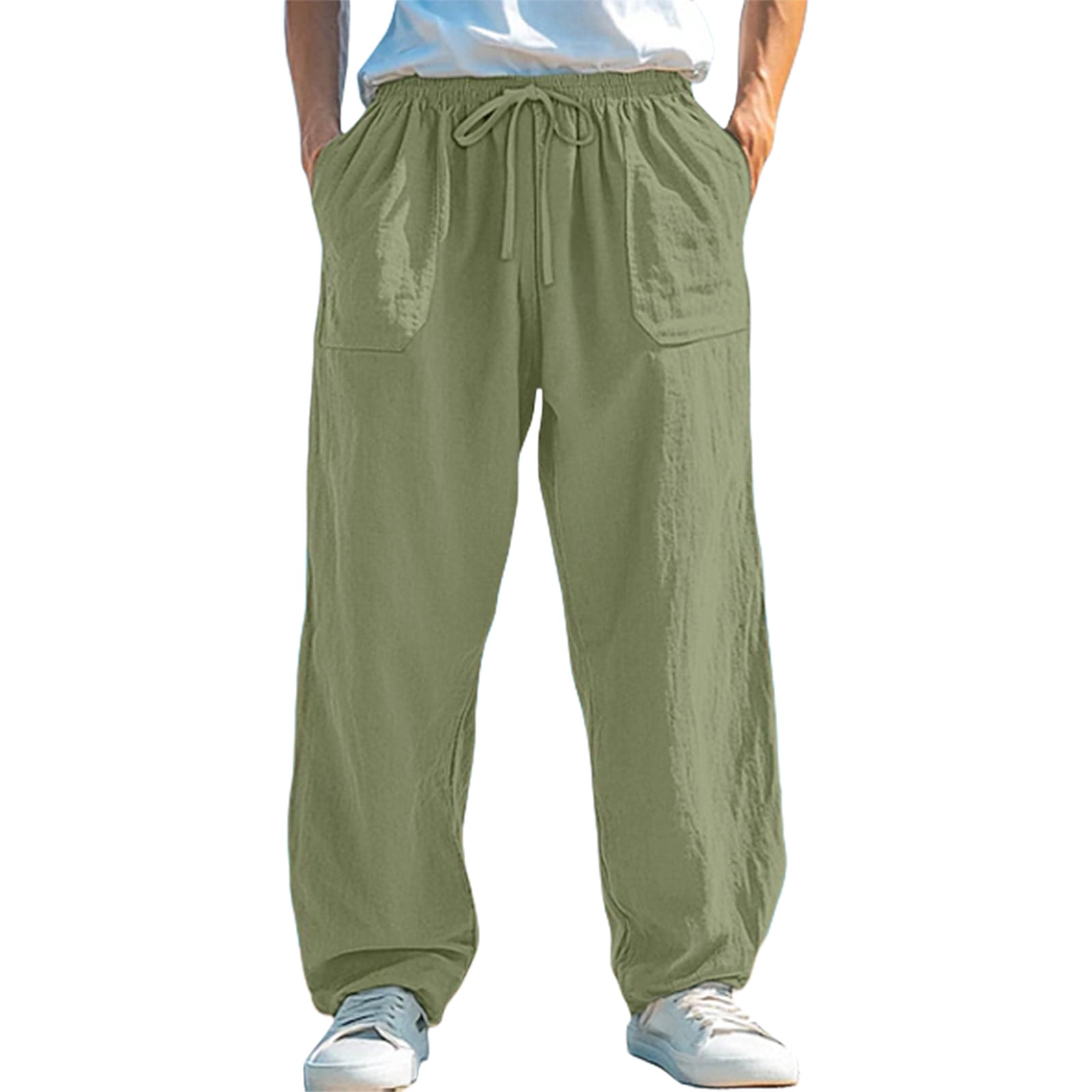XIYON Mens Casual Pants Comfortable Stretch Relaxed Breathable