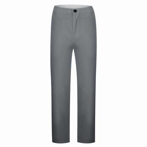 XIYON Mens Casual Pants Men Solid Casual Pocket Wide Leg Pants Elastic Waist Belt Loose Pants Relaxed Fit