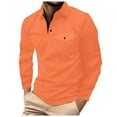 thumbnail image 1 of XIYON Mens Fashion Polo Shirts Spring And Fall Men's Long Sleeve Lapel Plaid Shirt Sports Shirt With Button Pocket Classic Comfortable Shirts For Men, 1 of 4