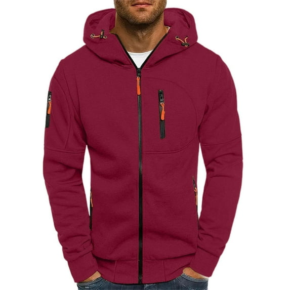 XIYON Mens Hoodies Men's Fall Winter Warm Fashion Long Sleeve Hooded Sweatshirt Relaxed Fit Men's Casual Outdoor Fashion