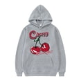 thumbnail image 1 of XIYON Mens Hoodies Men's Hoodie Cherry Pattern Pullover Long Sleeve Drawstring Casual Hoodie Sweatshirt 2 Pce Streetwear, 1 of 3