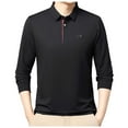 thumbnail image 1 of XIYON Mens Long Sleeve Polo Shirts Male Button Down Shirt Collar Casual Business Collar Shirt Pullover Top Classic Mens Shirts, 1 of 6