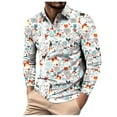 thumbnail image 1 of XIYON Mens Long Sleeve Polo Shirts Men's Lapel Shirt Casual Holiday Christmas Prints Shirts Tops Classic Comfortable Mens Shirts, 1 of 5
