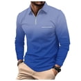 thumbnail image 1 of XIYON Mens Long Sleeve Polo Shirts Men's Patchwork Lapel Shirt Casual Holiday Shirts Tops Classic Comfortable Men's Shirts, 1 of 5
