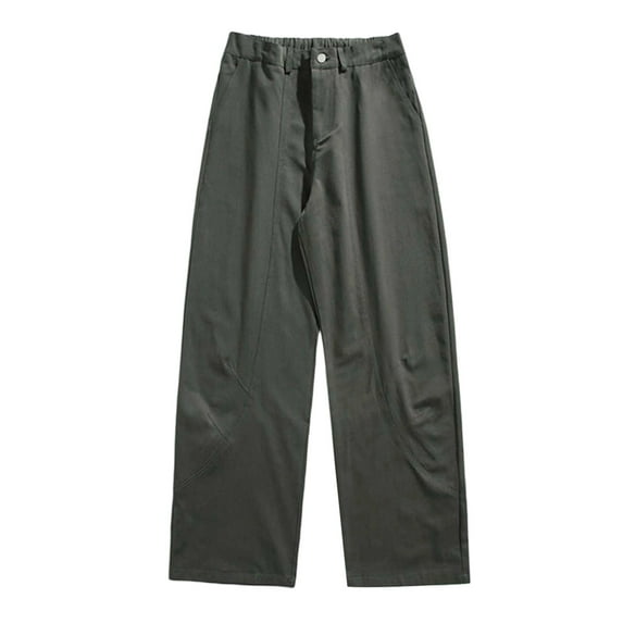 XIYON Mens Pants Casual Pants Straight Leg Solid Color Comfortable Trousers Loose Basic Harem Sweatpants For Daily Wear Relaxed Fit
