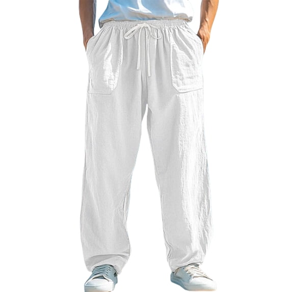 XIYON Mens Pants Comfortable Stretch Relaxed Breathable Lightweight Soft Fabric Trousers Loose Fit