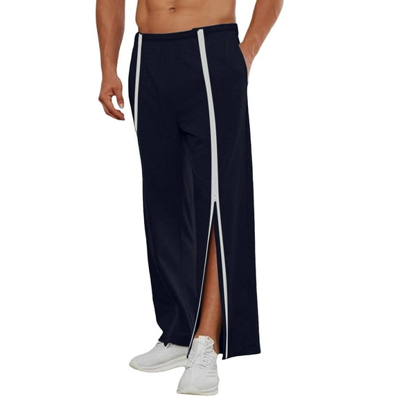 XIYON Mens Pants Easy Open Side Zipper Comfortable Lightweight Stretch Pants For Daily Wear Home Care Elderly Patients Trousers Streetwear