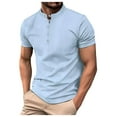 thumbnail image 1 of XIYON Mens Polo Shirts Men's Short Sleeve Shirts Casual Solid Holiday Shirts Tops Fashion Casual Classic Collared Golf Shirts For Men, 1 of 5