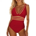 thumbnail image 1 of XIYON One Piece Swimsuit For Women Mesh 1 Piece Push Up Padded Swimsuit Training Athletic Swimwear Sport Shirred Tank Swimsuit Bathing Suits Beach Vacation 2026, 1 of 4