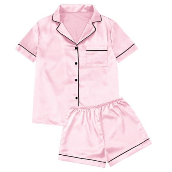 XIYON Pajama Sets For Women Short Sleeve Pajama Set Comfortable Sleepwear Soft Casual Home Outfit Basic Solid Color Nightwear Soft Sleepwear
