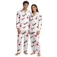 thumbnail image 1 of XIYON Pajama Sets For Women Valentines Pajama Heart Printed Sleepwear Long Sleeve Top With Pants Soft Comfortable Nightwear For Her Loungewear, 1 of 6