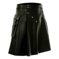 thumbnail image 1 of XIYON Pants For Men Fashionable Comfortable Versatile Scottish Festival Dress Men's Color Leather Pleated Skirt Streetwear, 1 of 3