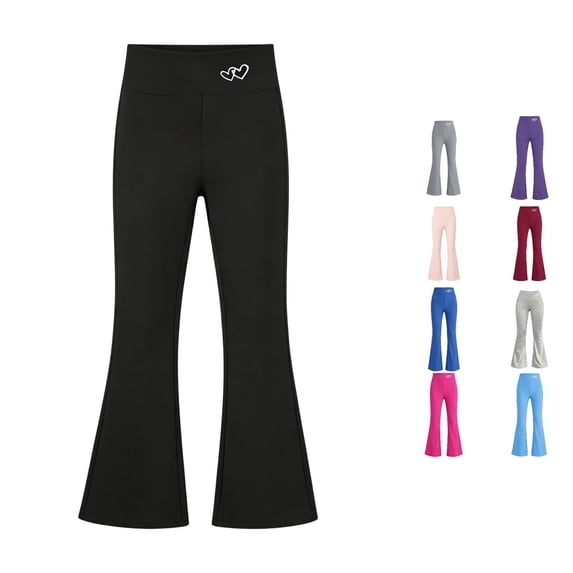 XIYON Pants for Girls High Waist Flare Pants Lightweight Yoga Trousers for Everyday Wear Comfort Fashion 2-3 Years