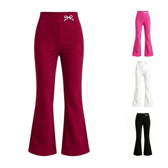 XIYON Pants for Girls High Waist Flare Pants for Everyday and Activities Comfortable Trousers Daily Wear 9-10 Years