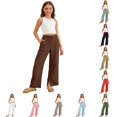 thumbnail image 1 of XIYON Pants for Girls Kids Casual Pants with Pockets Elastic Waist Trousers Comfortable Everyday Wear 14-15 Years, 1 of 6