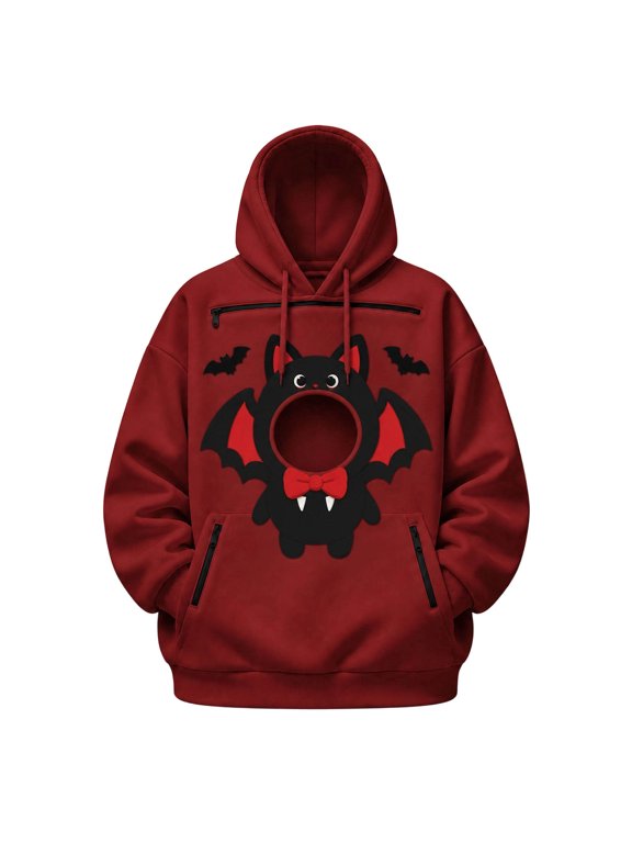 Pet Pouch Hoodie Women Men Cat Dog Carrier Oversized Hooded Sweatshirt with Front Pocket Carry Pouch for Small Dogs and Cats Halloween Hoodie