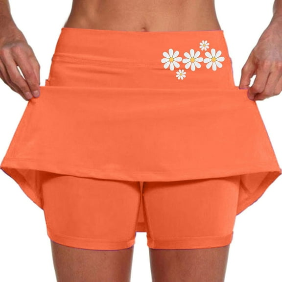 XIYON Skirts For Women Ladies Mid Rise Culottes With Pockets Athleisure Two New Short Skirts