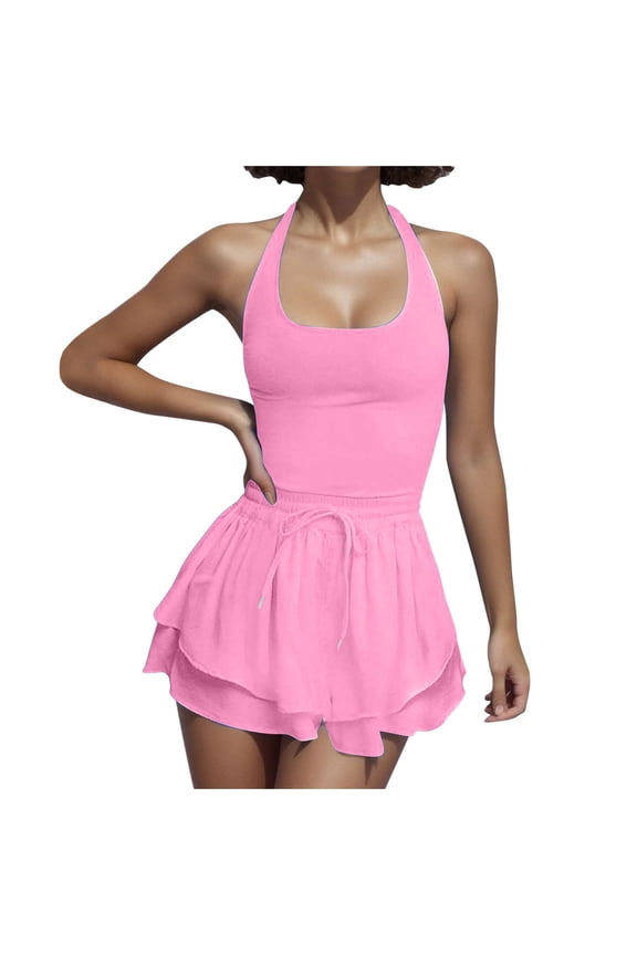 Summer Rompers For Women 2025 Tennis Skirt Dress Athletic Skort Romper Dress With Shorts Underneath Trendy