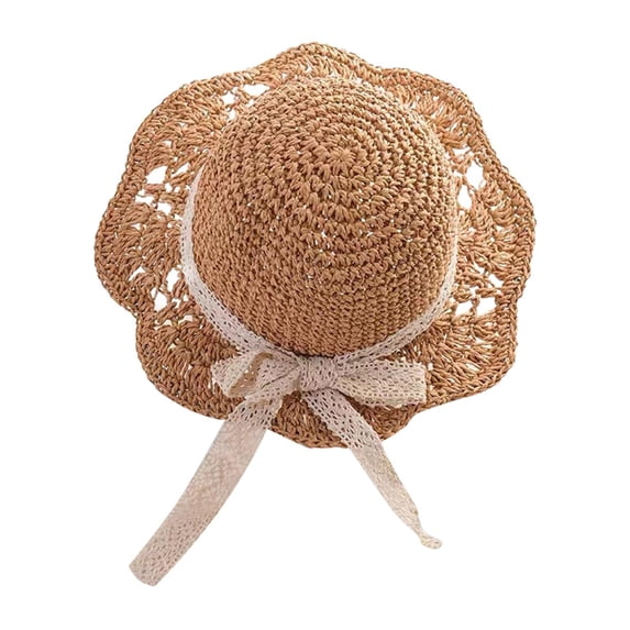 XIYON Summer Straw Hat For Girls Unisex Spring Summer Straw Hat With Wide Brim For Girl Beach And Outdoor Play Fashion Lightweight
