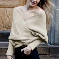 thumbnail image 1 of XIYON Sweaters for Women Off The Shoulder Fall Sweaters Elegant Casual Ribbed Knit Long Sleeve Tops Fall Fashion Outfits, 1 of 5