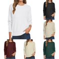 thumbnail image 1 of XIYON Sweaters for Women Oversized Sweaters Casual Crewneck Long Sleeve Knit Pullover Top Lightweight Cozy Sweater with Pocket, 1 of 5