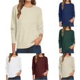 thumbnail image 1 of XIYON Sweaters for Women Oversized Sweaters Casual Crewneck Long Sleeve Knit Pullover Top Lightweight Cozy Sweater with Pocket, 1 of 5
