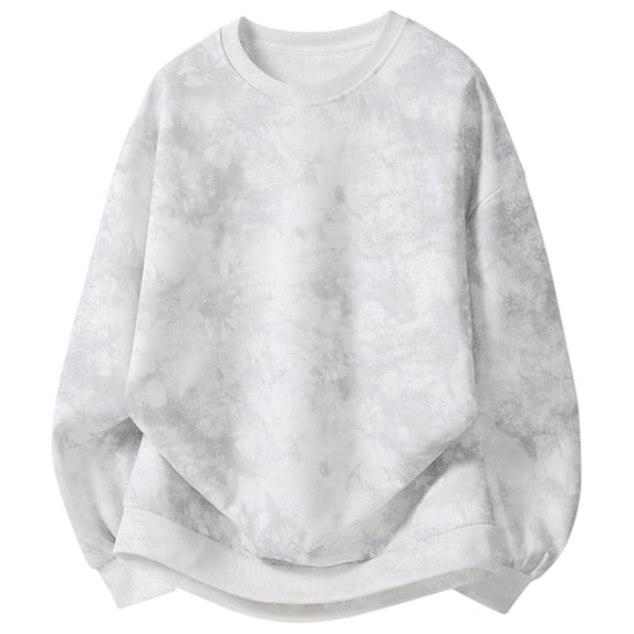 XIYON Sweatshirts for Men Tie Dye Crewneck Sweatshirt Fall Winter Fashion Casual Pullover Top Classic Fit