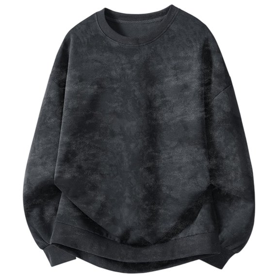 XIYON Sweatshirts for Men Tie Dye Crewneck Sweatshirt Fall Winter Fashion Casual Pullover Top Daily Wear