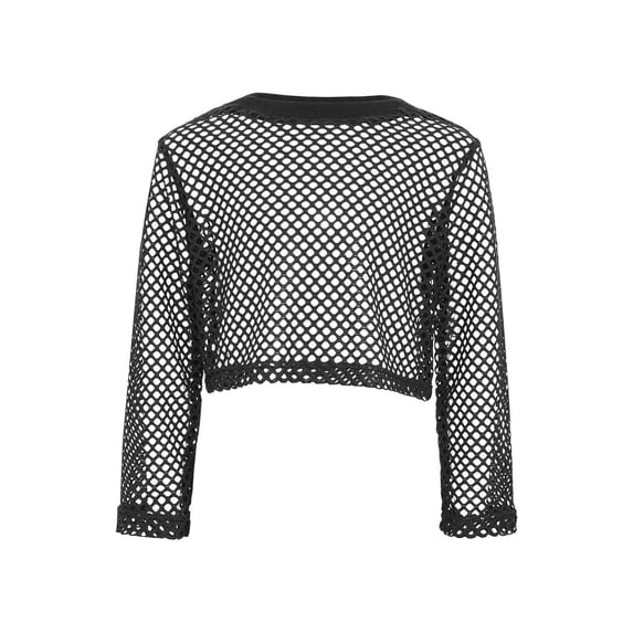 XIYON T-Shirts For Girls Fashionable Mesh Hollow Out Long Sleeve For Big Girl And Teenage Tweens Casual Breathable Top Girls Tops Clothes 7-8 Years