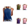 thumbnail image 1 of XIYON Tank Top For Women Round Neck Sleeveless Solid Color Loose Fit Comfortable Breathable Top Camisole For Casual Daily Wear,Blue,S, 1 of 4